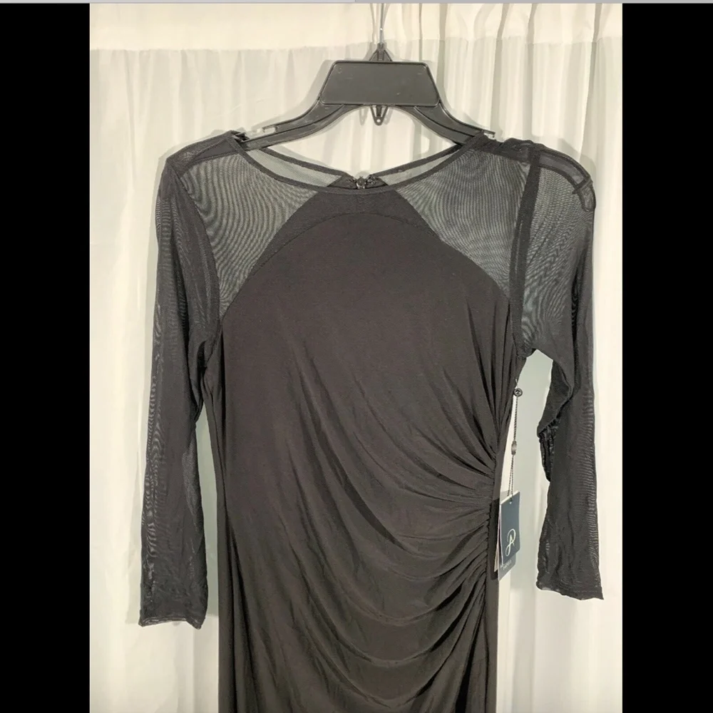 NWT Adrianna Papell Illusion Jersey‎ Gown black